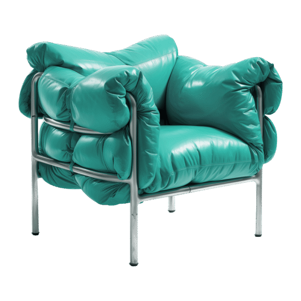 Living Room Accent Chair - Teal, Leather